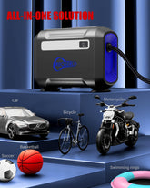 ROCGORLD R8 Tire Inflator Portable Air Compressor, DC 12V Air Compressor Portable with Large Dual Digital Screen, 3X Faster Inflation Air Pump for Car, Bike, Ball, Motor (Blue)